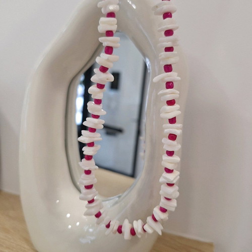 Handmade coral necklace made to order, white and pink