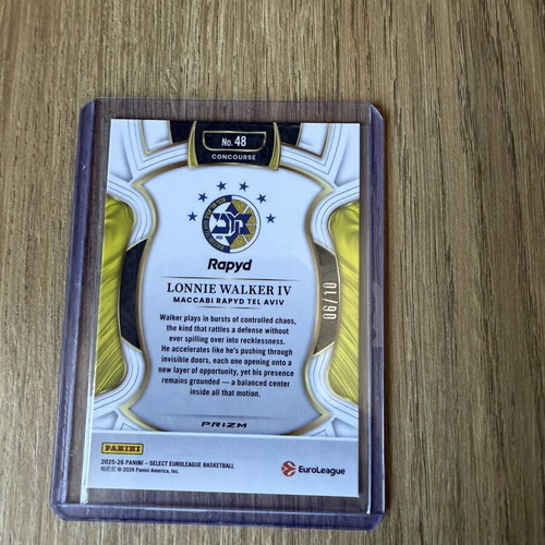Lonnie Walker IV Panini Select EuroLeague 2026 card /10 Maccabi