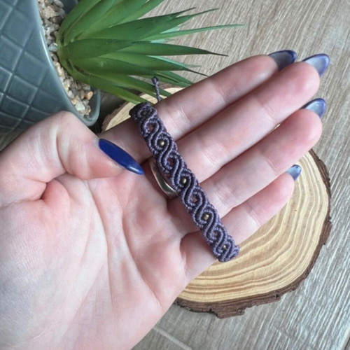 Macrame bracelet new handmade adjustable pink and purple