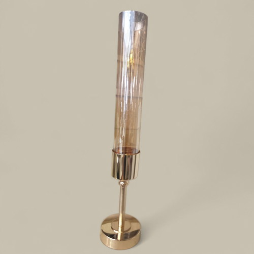 Gold Metal Candlestick new, 10x10x50 cm