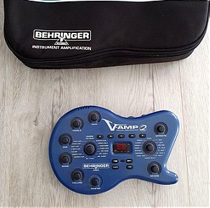 Behringer V-AMP 2 Virtual Guitar Amplifier with Tube Simulation and Multi-Effects Processor, μαζί με την πεταλιέρα και την θήκη του.