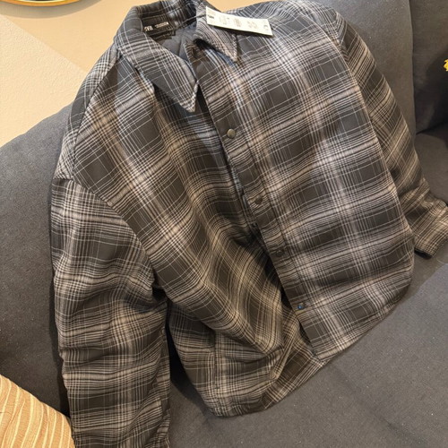 Zara men's jacket cardigan new, black and gray, size XL