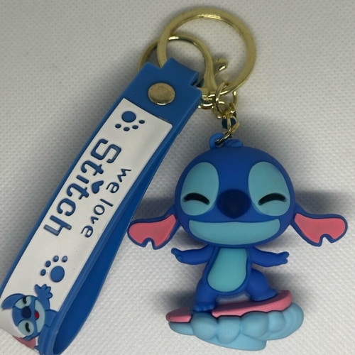 Stitch keychain new, blue