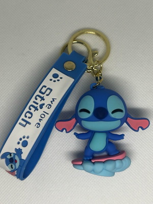 Stitch keychain new, blue