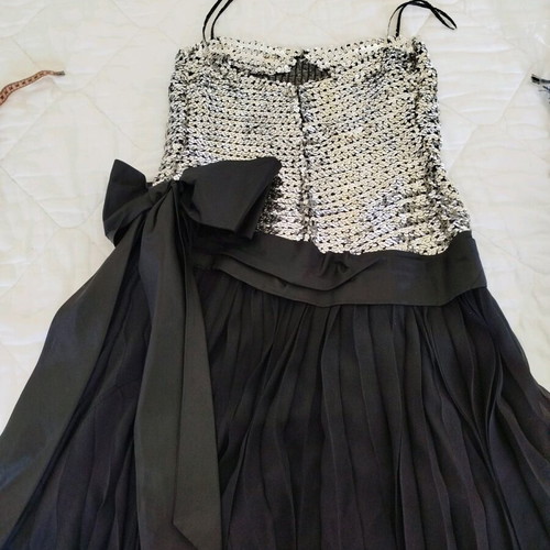 Evening dress like new, sequin and silk chiffon, size M