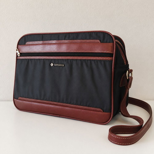 Samsonite Vintage Shoulder Bag Briefcase like new, black and brown