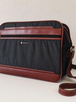 Samsonite vintage τσάντα ώμου χαρτοφύλακας σαν καινούργιο, μαύρο και καφέ