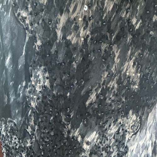 Hunza maxi dress like new, gray, silk with embroidery