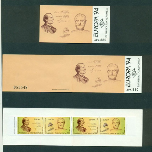 Greek stamps new, 10 Europa CEPT booklets 1994