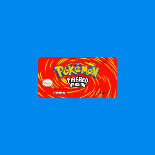GBA FireRed Pokemon EU Cartridge Sticker new, holographic effect
