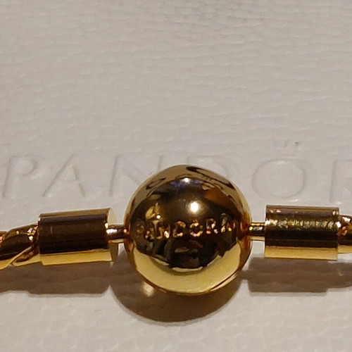Pandora bracelet new, gold color, sizes 17 and 18 cm