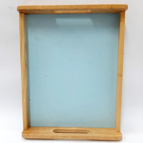 Vintage wooden tray with light blue base like new
