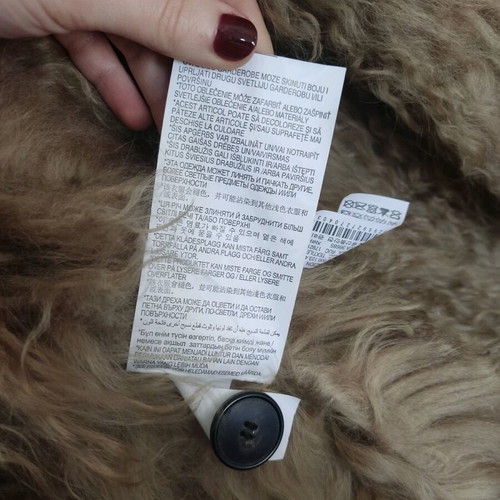 Zara natural lamb fur coat size M like new