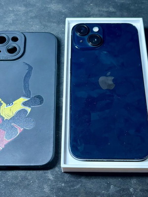 Apple iPhone 14 with case and box, 128GB, black