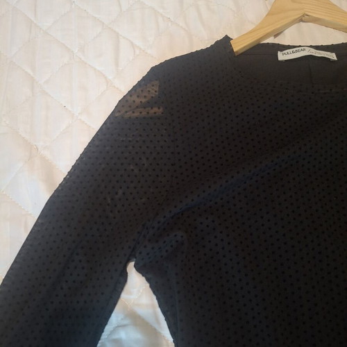 Pull & Bear black short dress with cutout design and long sleeves, like new, M