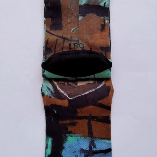 Jean-Michel Basquiat x Stance Socks New, 2 Heads on Gold Print, Size Large