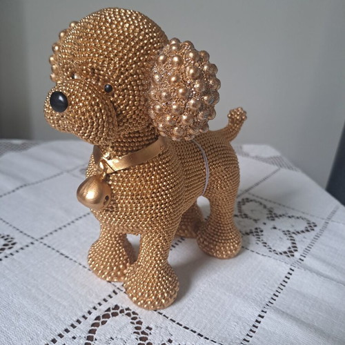 Espiel Poodle Decorative Dog New, Gold Color