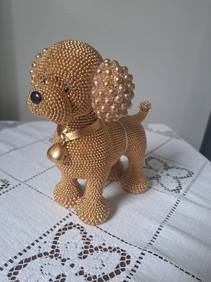 Διακοσμητικό σκυλάκι Espiel Poodle καινούργιο, χρυσό χρώμα
