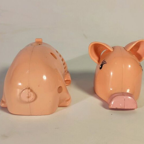 Pig-shaped handheld vacuum cleaner used, functional