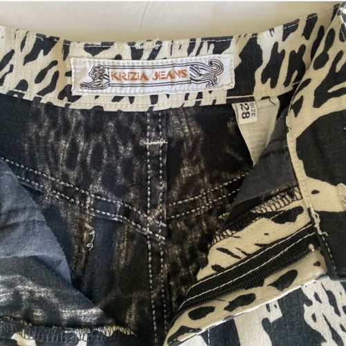 Krizia jeans stretch pants used, high waist, zebra print