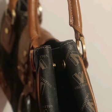 Valentino brown leather detail handbag like new