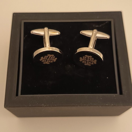Metallic IC XC NI KA cufflinks new with laser engraving