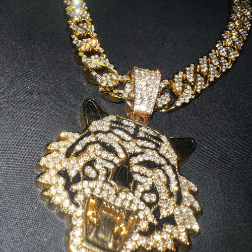 Chains Tiger gold jewelry new with diamonds