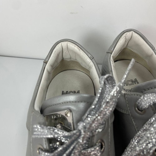 MCM grey leather sneakers size 37 used