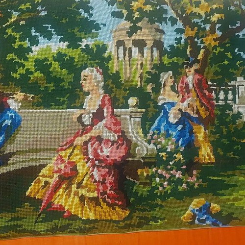 Handmade embroidered frame fully filled, dimensions 105x50