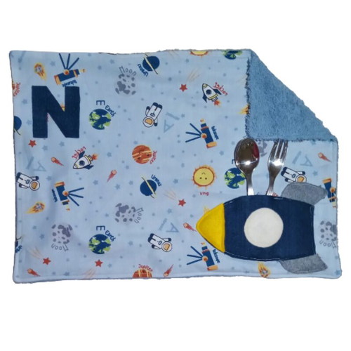 Children's placemat handmade made to order with space theme 40x30 cm