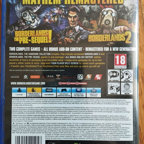 PS4 Borderlands Handsome Edition used