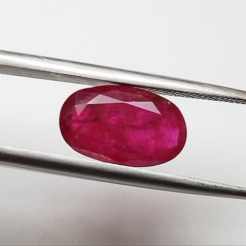 Natural unheated ruby 2.08 carat vivid red oval