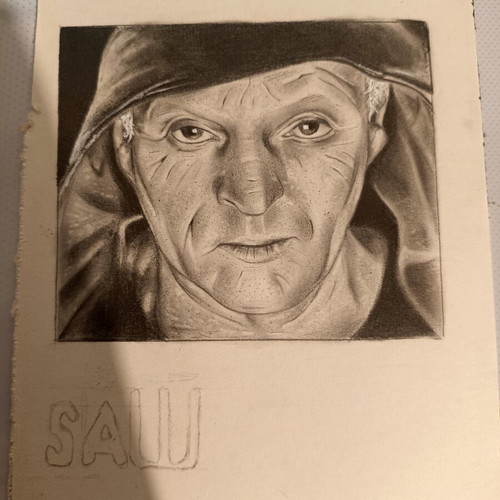 Saw handmade drawing with mechanical pencil like new