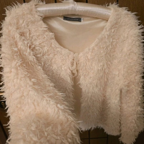 Vinceotto fur jacket like new, beige, 3/4 sleeves