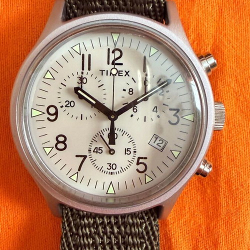 Timex MK1 Chronograph 40mm Unisex Watch with Reversible Fabric Strap Like New