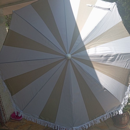 Striped garden umbrella for veranda, new
