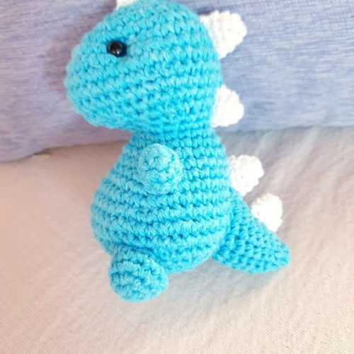 T Rex Dinosaur Crochet Handmade New, Turquoise