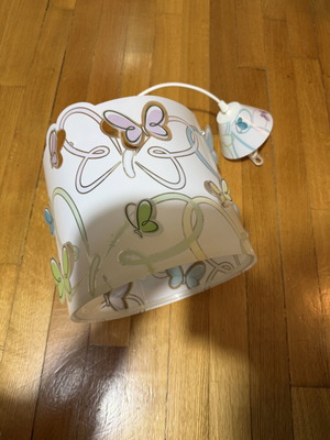 Children's plastic ceiling light with colorful butterflies for E27 bulb used