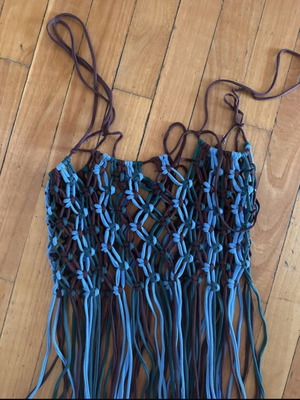 Zara fringed top, multicolored, XS