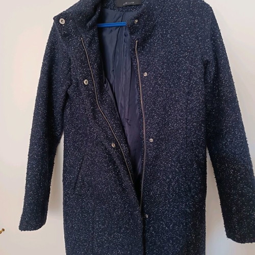 Women's blue coat like new with zipper and buttons