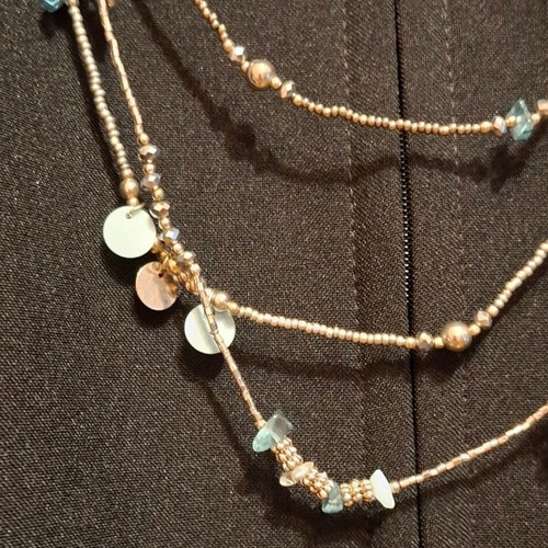 Necklace new in beige and pink shades