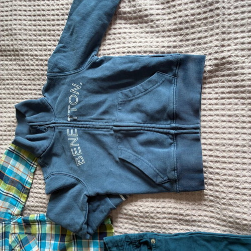 Boys' clothing set 3-4 years used with Benetton cotton cardigan