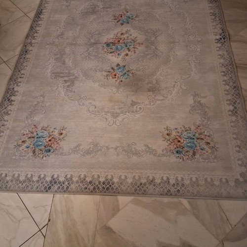 Rectangular rug like new, 1.55×2.28, polyester cotton, gray shades