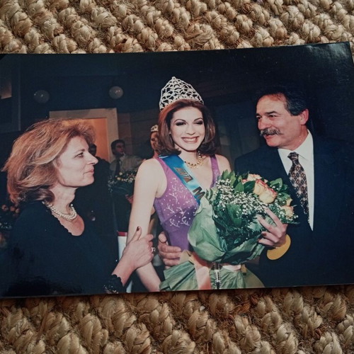 Miss Hellas 1997 Evgenia Limantzakis Authentic Photo like new 13.5x20.2 cm
