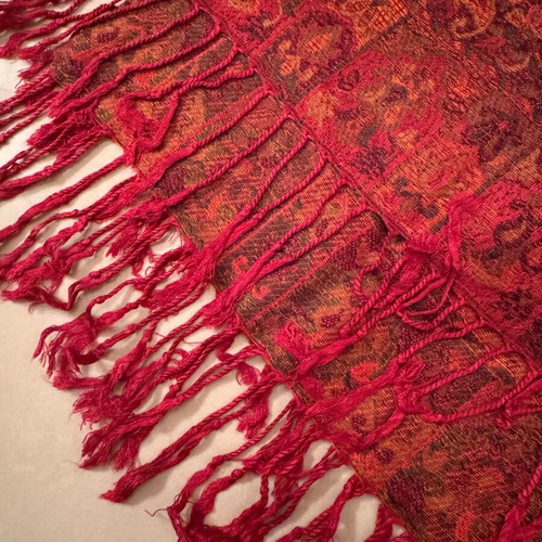 Cotton and silk scarf in red, like new