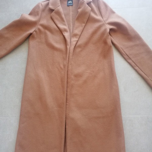 Zara camel straight coat like new, comfortable, medium fit