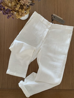 Philosophy linen-style straight pants, ecru, size L