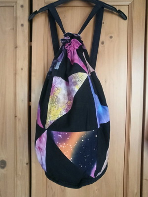 Patchwork backpack bag new, cotton, unused
