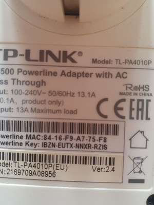 TP-LINK TL-PA4010P 500Mbps powerline adapter like new