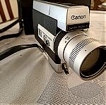  Ρετρο κινηματογραφική μηχανή CANON ZOOM 518, με δερμάτινη θήκη και επιπροσθετο φακό